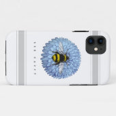 Cute Bumblebee op Blue Flower Natuur Case-Mate iPhone Case (Achterkant (horizontaal))
