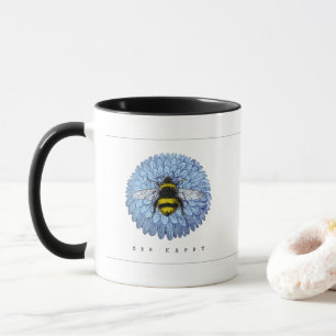 Cute Bumblebee op Blue Flower Natuur Mok