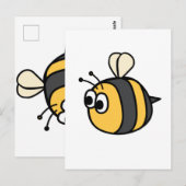 Cute Bumblebee Sierkussen Briefkaart (Voorkant / Achterkant)