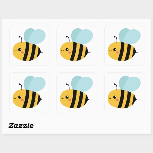 Cute Bumblebee Vierkante Sticker (Vel)