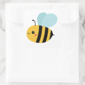Cute Bumblebee Vierkante Sticker (Tas)