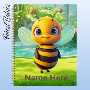 Cute BumbleBee Whimsical Animal Cartoon Graphic Notitieboek