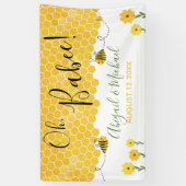 Cute Bumblebees Geslacht Neutrale Baby shower bij  Spandoek (Verticaal)