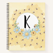 Cute Bumblebees Monogrammed Notitieboek (Voorkant)