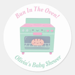 Cute Bun in het oven Baby shower decor Ronde Sticker