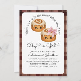 Cute Bun In Oven Boy Girl Baby Reveal  Kaart