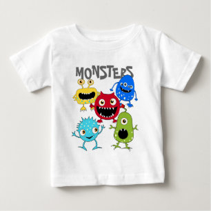 Cute Bunch of Monsters Baby T Shirten