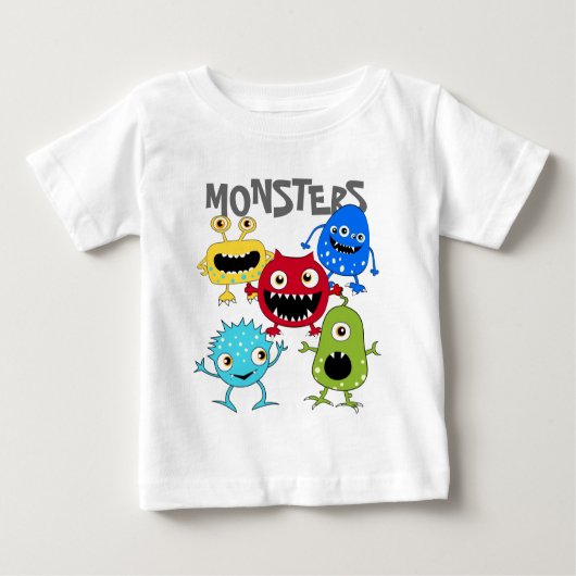 Cute Bunch of Monsters Baby T Shirten (Voorkant)