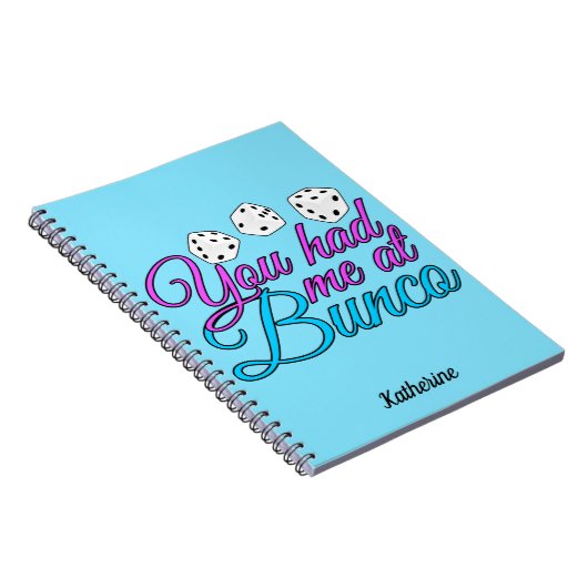 Cute Bunco Game Night Blue op maat Notitieboek (Rechterzijde)