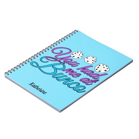 Cute Bunco Game Night Blue op maat Notitieboek (Linkerzijde)
