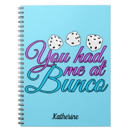 Cute Bunco Game Night Blue op maat Notitieboek
