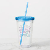 Cute Bunco Game Night Pink Blue Dice Acryl Drinkbeker (Achterkant)