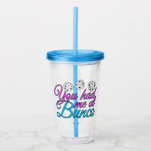 Cute Bunco Game Night Pink Blue Dice Acryl Drinkbeker (Voorkant)