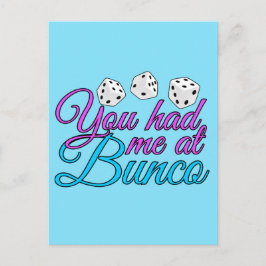 Cute Bunco Game Night Pink Blue Dice Briefkaart
