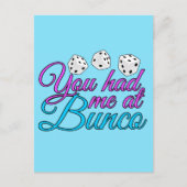 Cute Bunco Game Night Pink Blue Dice Briefkaart (Voorkant)