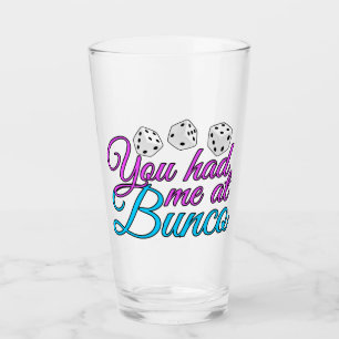 Cute Bunco Game Night Pink Blue Dice Glas