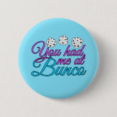 Cute Bunco Game Night Pink Blue Dice Ronde Button 5,7 Cm (Voorkant)