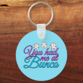 Cute Bunco Game Night Pink Blue Dice Sleutelhanger (Achterkant)