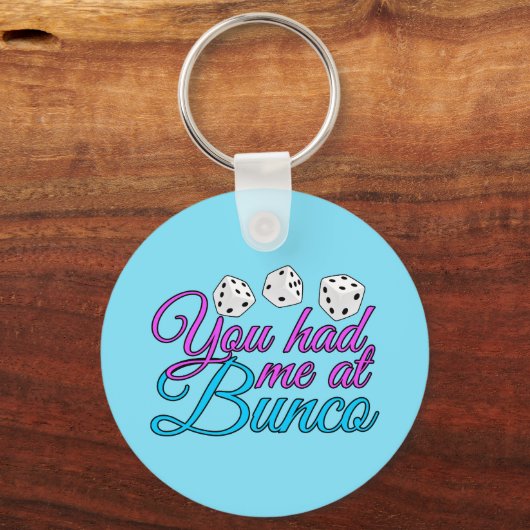 Cute Bunco Game Night Pink Blue Dice Sleutelhanger (Voorkant)