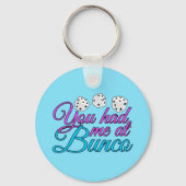 Cute Bunco Game Night Pink Blue Dice Sleutelhanger (Achterkant)