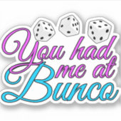 Cute Bunco Game Night Pink Blue Dice Sticker (Voorkant)