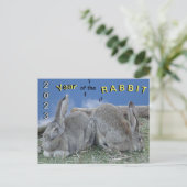 Cute Bunnies 2023 Year of the Rabbit Briefkaart (Staand voorkant)