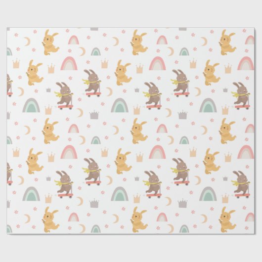 Cute Bunnies Cadeaupapier (Vlak)