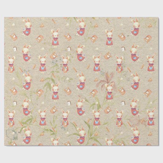 Cute Bunnies Cadeaupapier (Vlak)