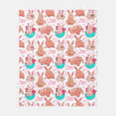 Cute Bunnies Fleece Blanket (Voorkant)