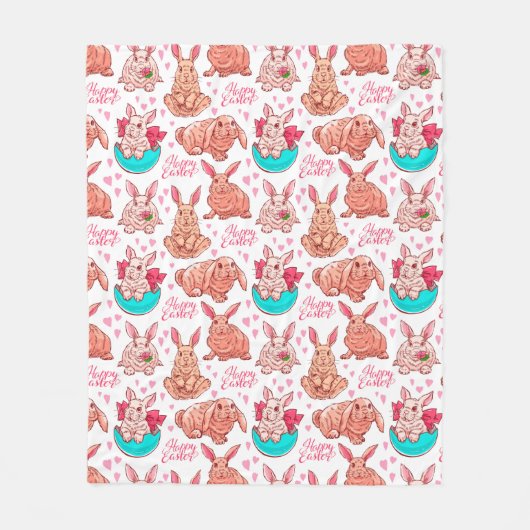 Cute Bunnies Fleece Blanket (Voorkant)