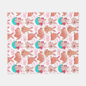 Cute Bunnies Fleece Blanket Deken (Voorkant (Horizontaal))