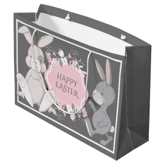 Cute Bunnies Groot Cadeauzakje (Achterkant Gekanteld)
