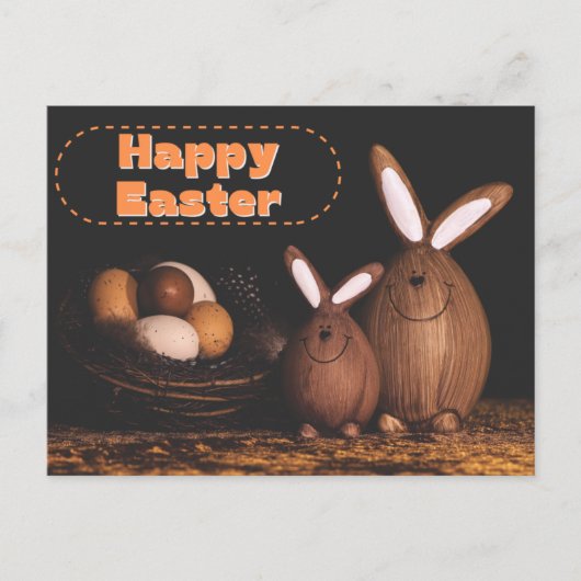Cute Bunnies Happy Easter Briefkaart (Voorkant)