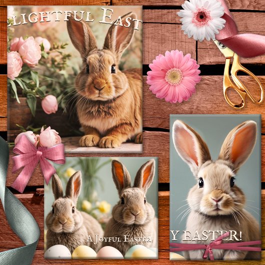 Cute Bunnies Happy Pasen Inpakpapier Vel
