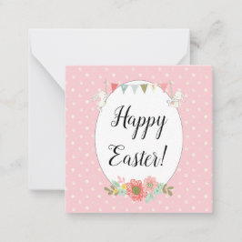 Cute Bunnies Happy Pasen Notitiekaartje