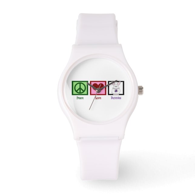 Cute Bunnies Horloge (Voorkant)