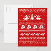 Cute Bunnies kerst Pattern Hoppy Feestdagen (Voorkant / Achterkant)