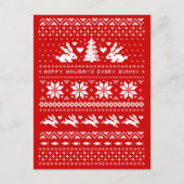 Cute Bunnies kerst Pattern Hoppy Feestdagen (Voorkant)