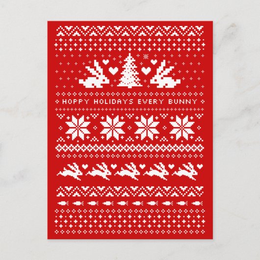 Cute Bunnies kerst Pattern Hoppy Feestdagen (Voorkant)