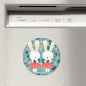 Cute Bunnies Magnet (Insitu (Vaatwasser))