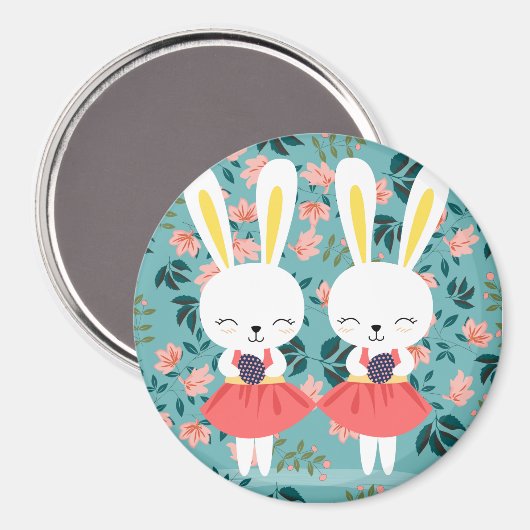 Cute Bunnies Magnet (Voorkant / Achterkant)