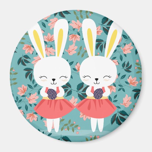 Cute Bunnies Magnet (Voorkant)