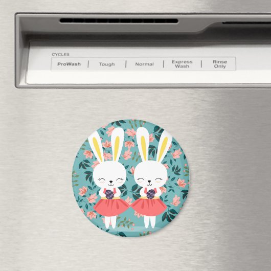 Cute Bunnies Magnet (Insitu (Vaatwasser))