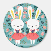 Cute Bunnies Magnet (Voorkant)