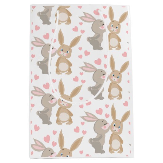 Cute Bunnies Medium Gift Bag Medium Cadeauzakje (Voorkant)