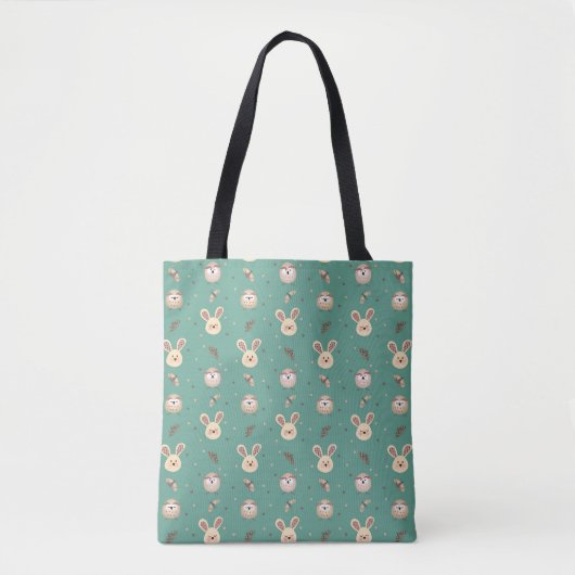 Cute Bunnies, Owls and Moths Tote Tote Bag (Voorkant)