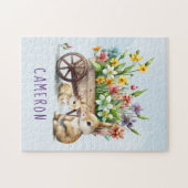 Cute Bunnies Personalized Boy Pasaster Legpuzzel (Horizontaal)