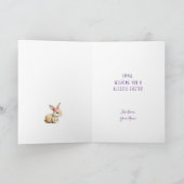 Cute Bunnies Personalized Granddochter Easter Feestdagen Kaart (Binnen)