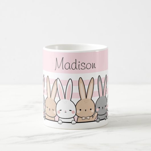 Cute Bunnies Personalized Koffiemok (Center)