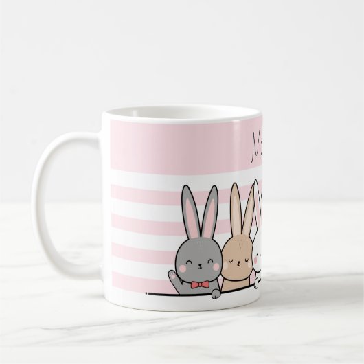 Cute Bunnies Personalized Koffiemok (Links)